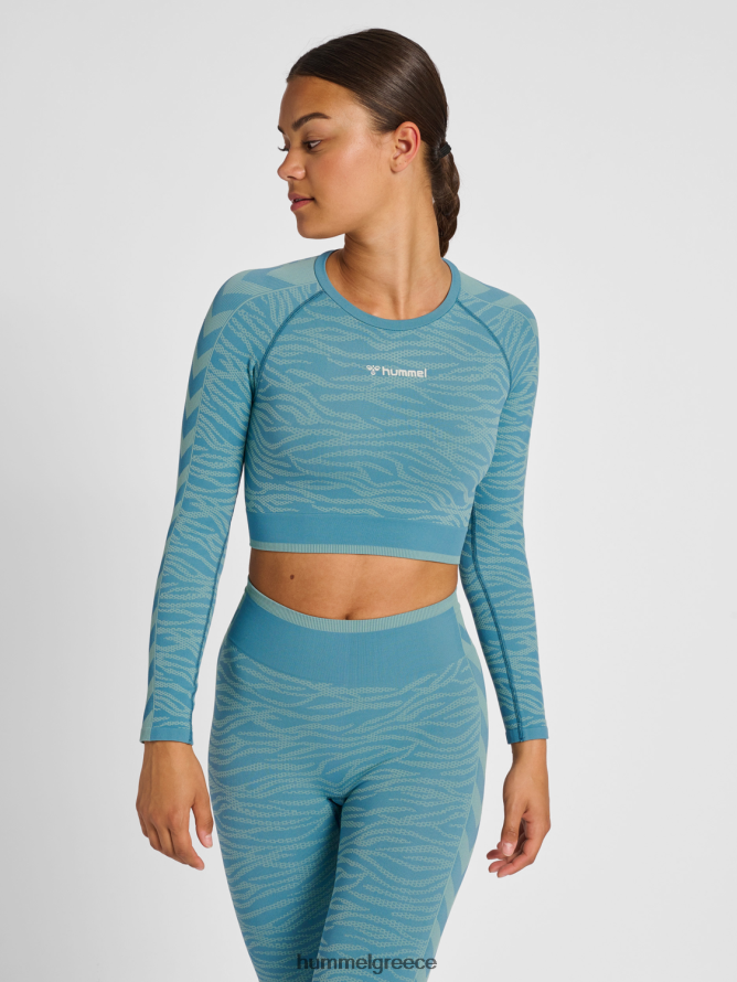 Hummel γυναίκες hmlmt saga χωρίς ραφή μπλουζάκι ls T20HHR2620 "cropped μακρυμάνικο μπλουζάκι"